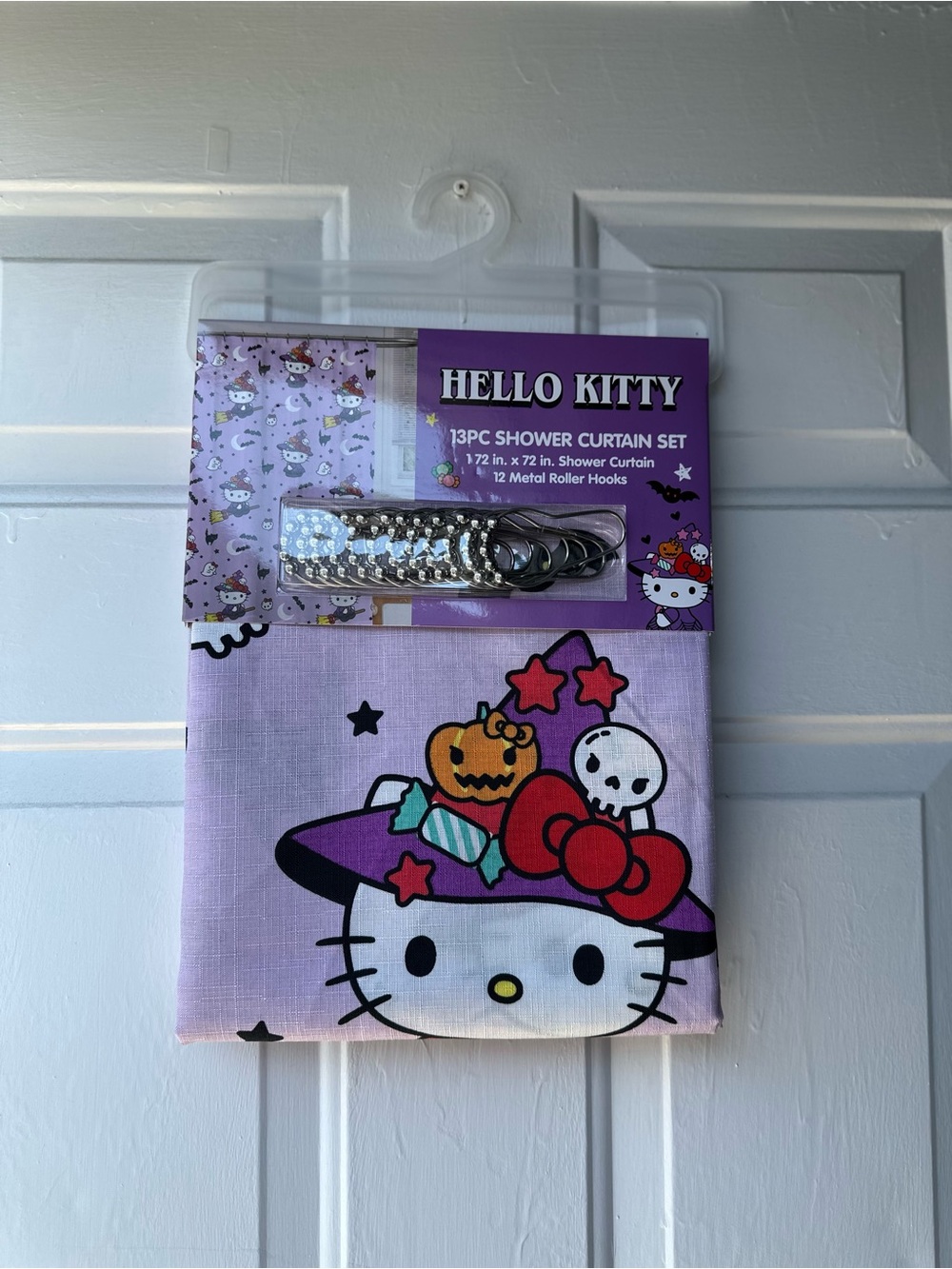 Hello Kitty Purple Halloween Shower Curtain